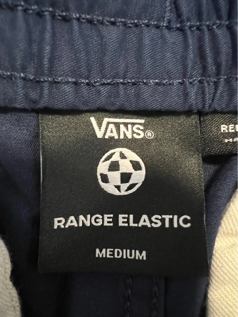 NWT Vans Mens Range Elastic Relaxed Fit Pants Size Medium Color Navy Blue